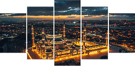 TPFLiving Poster Leinwand / 5 teiliges Wandbild -