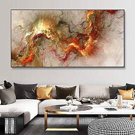 TPFLiving Poster Leinwand / Abstrakte bunte Wolken 