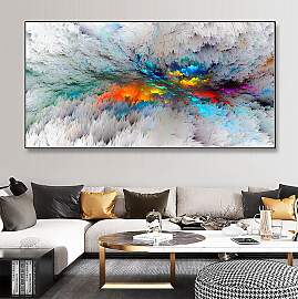 TPFLiving Poster Leinwand / Abstrakte bunte Wolken 