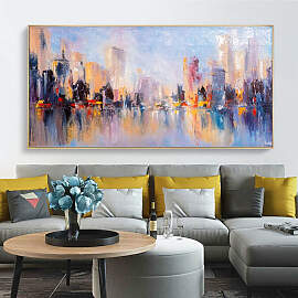 TPFLiving Poster Leinwand / Abstrakte Skylines von 