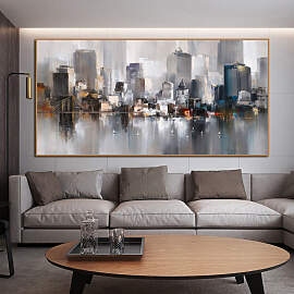 TPFLiving Poster Leinwand / Abstrakte Skylines von 