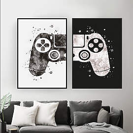 TPFLiving Poster Leinwand / Aquarell Gamepad,