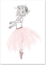 TPFLiving Poster Leinwand / Ballet Mädchen, Herz, 