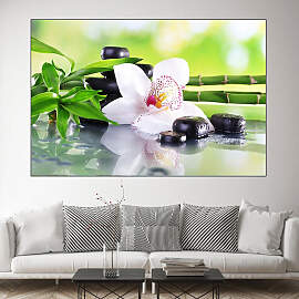 TPFLiving Poster Leinwand / Bambus, Buddha, Zen,