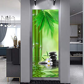 TPFLiving Poster Leinwand / Bambus, Buddha, Zen,