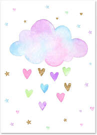 TPFLiving Poster Leinwand / Einhorn, Regenbogen,