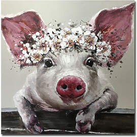 TPFLiving Poster Leinwand / Nettes Schwein mit