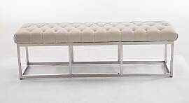 TPFLiving Sitzbank Amor Stoff - Gestell Edelstahl