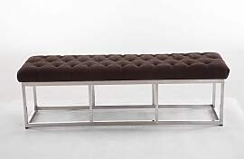 TPFLiving Sitzbank Amor Stoff - Gestell Edelstahl