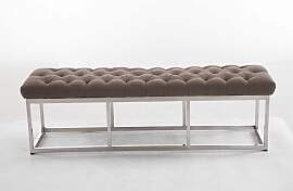 TPFLiving Sitzbank Amor Stoff - Gestell Edelstahl