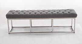 TPFLiving Sitzbank Amor Stoff - Gestell Edelstahl