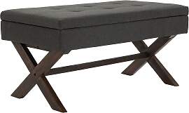 TPFLiving Sitzbank Nero Stoff antik - dunkelgrau