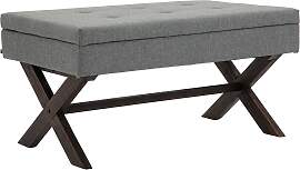 TPFLiving Sitzbank Nero Stoff antik - grau Stück