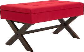 TPFLiving Sitzbank Nero Stoff antik - rot Stück