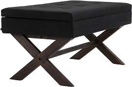 TPFLiving Sitzbank Nero Stoff antik - schwarz