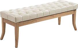 TPFLiving Sitzbank Romeo Kunstleder antik-hell 120 