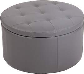 TPFLiving Sitzhocker Eva Kunstleder - grau Stück