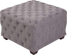 TPFLiving Sitzhocker Nantes Stoff - grau Stück