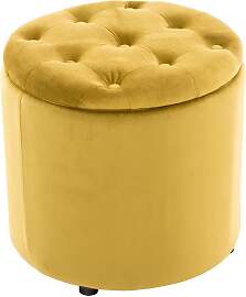 TPFLiving Sitzhocker Paris Samt - gelb Stück