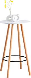 TPFLiving Stehtisch Minios rund natura - weiß
