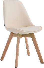 TPFLiving Stuhl Manolo Kunstleder Natura - creme