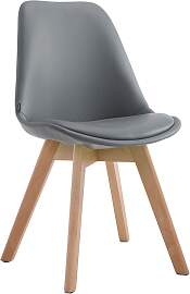 TPFLiving Stuhl Manolo Kunstleder Natura - grau