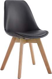 TPFLiving Stuhl Manolo Kunstleder Natura - schwarz 