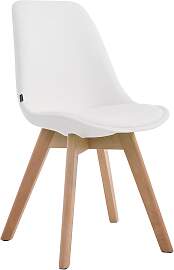 TPFLiving Stuhl Manolo Kunstleder Natura - weiß