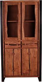TPFLiving Vitrine Dayton Akazie mit Metall natur