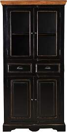 TPFLiving Vitrine Tacoma Mango + MDF schwarz mit