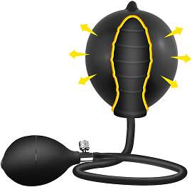 TPFSecret Analballon gewellt mit Pumpe - Schwarz