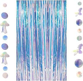 TPTGIAR Ocean Series Lametta Vorhang, Bunter