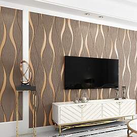 Trafagala 0,53m x 9.5m Taupe Tapete Vliestapete 3D 