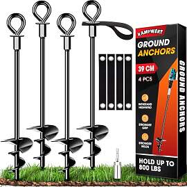 Trampolin Bodenanker Set von 4 mit Gurten, Heavy