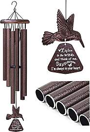 Trauer-Windspiel mit Kolibri-Windspiel,