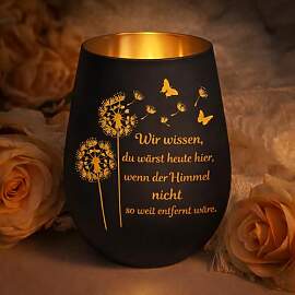 Trauergeschenk Teelichthalter, Trauerkerze