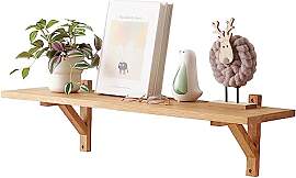 TREOAKWIS Schweberegal Eiche - 80cm Wandregal Holz 