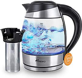 TRESKO® Glas Wasserkocher 1,8L / 2200W mit