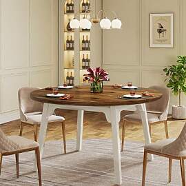 Tribesigns 120cm Runder Esstisch für 4-6 Personen 