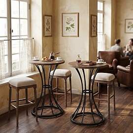 Tribesigns 2PCS Runder Bartisch Stehtisch, 95 cm