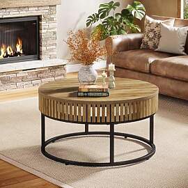 Tribesigns Runde Couchtisch, 80cm Wohnzimmertisch, 