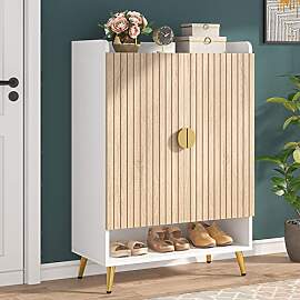Tribesigns Schuhschrank mit 2 Türen, 75x 37x