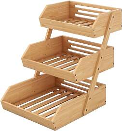 Trintion Bambus Obstkorb 3 Etagen Obst Etagere
