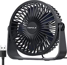 TriPole USB-Tischventilator, 3 Geschwindigkeiten,