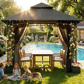 TRIUMPHKEY Pavillon 3,3x3,3m Wasserdicht Stabil