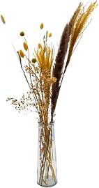 Trockenblumen Strauß in Glasvase - 70 cm -