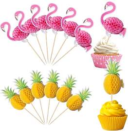 Tropical Cocktail Deko 24 PCS Flamingo Ananas
