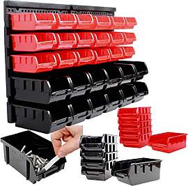 TRUTZHOLM Stapelboxen mit Wandregal 32 tlg
