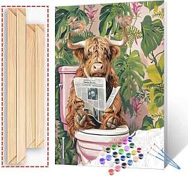 Tucocoo Highland Cow Badezimmer Malen nach Zahlen
