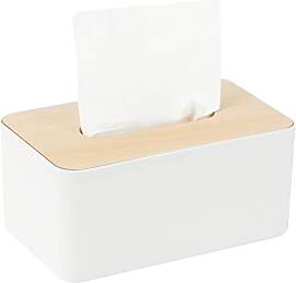 Tücherbox mit Deckelaus aus Holz, Rechteckige,